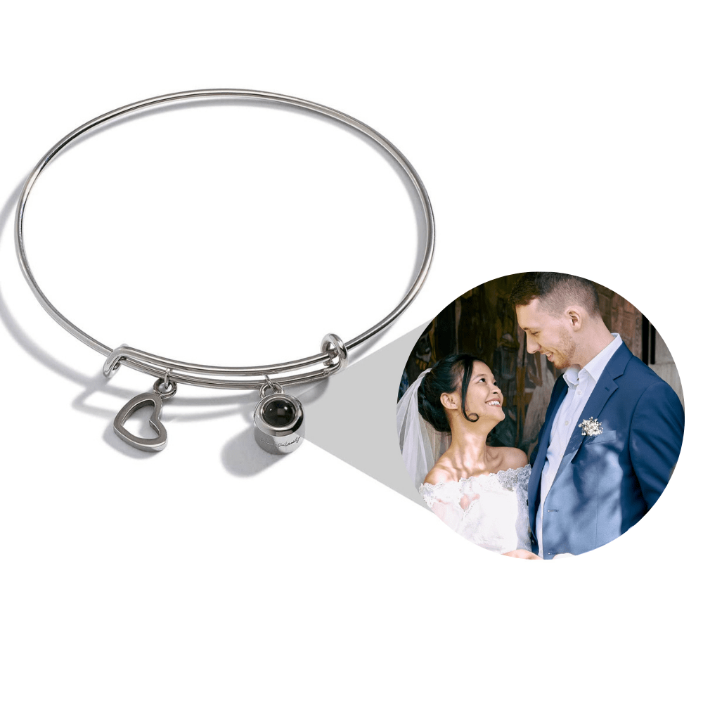 Personlig armring med hjertecharm og foto