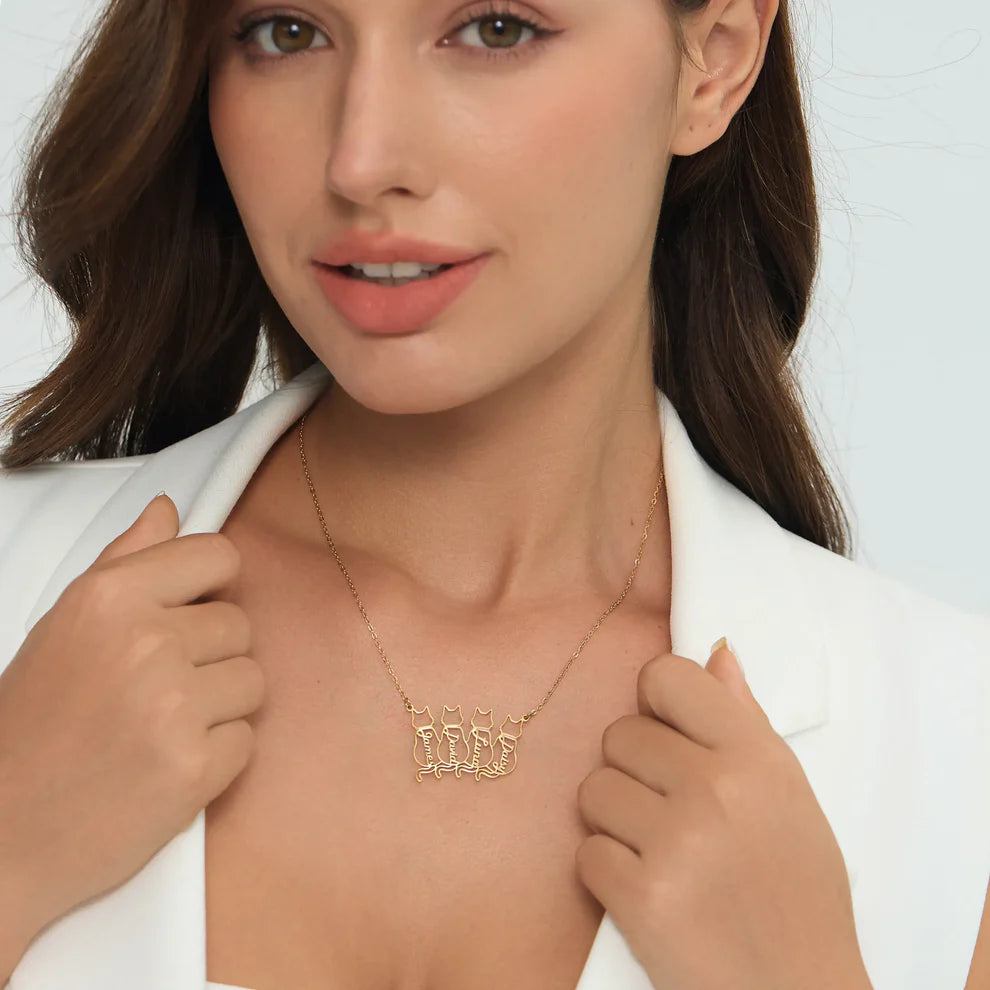 Personligt kattehalskæde med navn